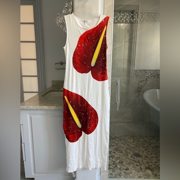 LOEWE Anthurium Print Tank Midi Dress - Picture 3 of 15
